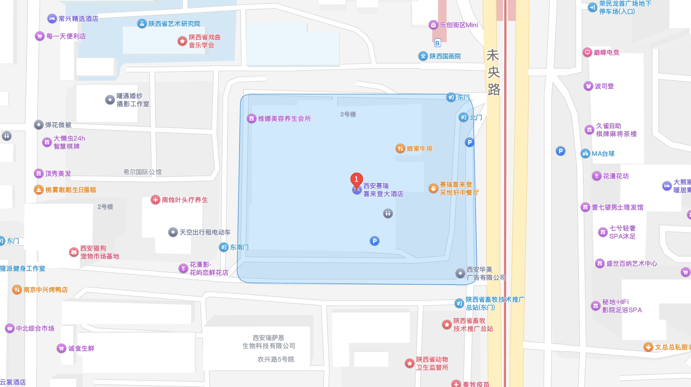 Location of Sheraton Xi'an North City Hotel